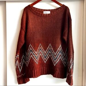 Mohair sweater with chevron jacquard